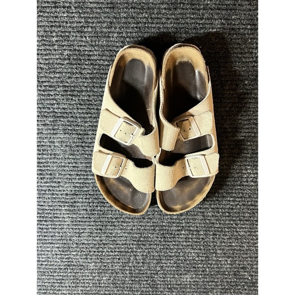 Birkenstock Arizona white Suede Leather Size 39EU 8US Regular Fit Sandals Women - Picture 3 of 5